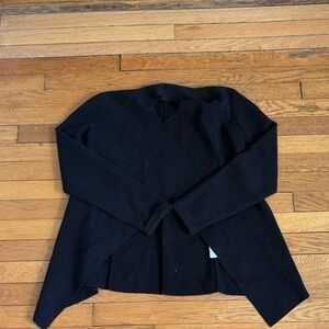 Eileen Fisher Black Knit Open-Front Cardigan